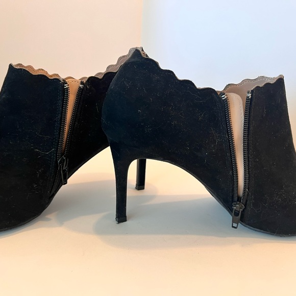 Black Suede Mia High Heeled Booties - Picture 4 of 5